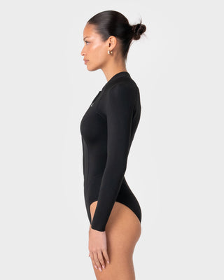 Women wearing Somersault 2mm Long Sleeve Springsuit Wetsuit in Black