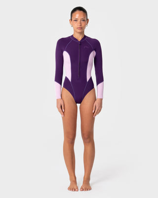 Women wearing Somersault 2mm Long Sleeve Springsuit Wetsuit in Mulberry Wave