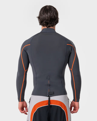Man wearing A Series Ecoprene 1.5mm Long Sleeve Wetsuit Jacket in Graphite