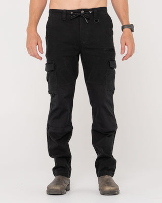 Man wearing Obligation Cargo Pant in Black