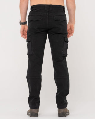 Man wearing Obligation Cargo Pant in Black