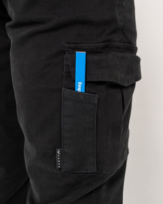 Man wearing Obligation Cargo Pant in Black