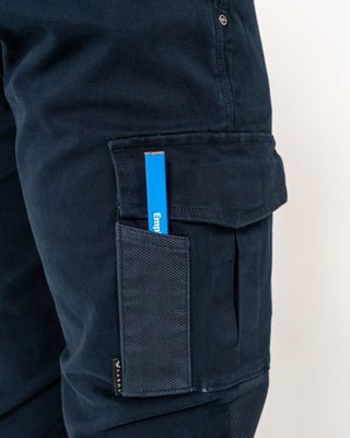 Man wearing Obligation Cargo Pant in Navy Blue