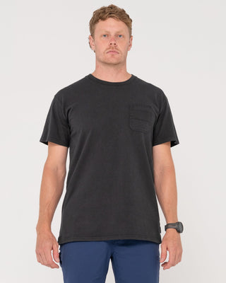 Man wearing Elbow Grease Short Sleeve Tee in Black