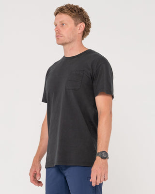Man wearing Elbow Grease Short Sleeve Tee in Black