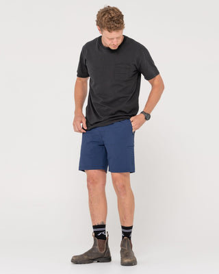 Man wearing Elbow Grease Short Sleeve Tee in Black