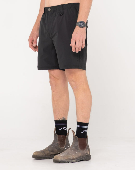 man-wearing-powerweave-quick-dry-work-short-in-black