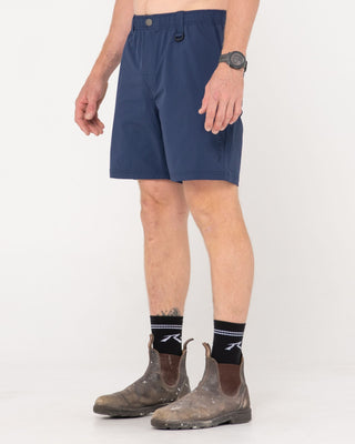 Man wearing Powerweave Quick Dry Work Short in Navy Blue