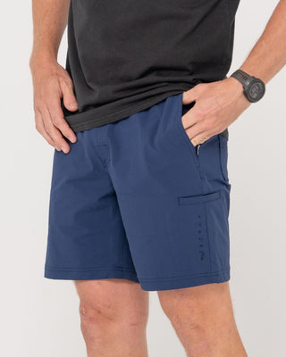 Man wearing Powerweave Quick Dry Work Short in Navy Blue