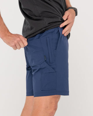 Man wearing Powerweave Quick Dry Work Short in Navy Blue