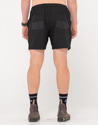 Man wearing Surf2site Quick Dry Elastic Work Short in Black