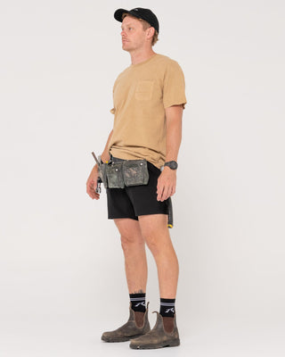Man wearing Surf2site Quick Dry Elastic Work Short in Black