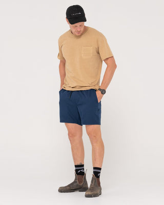 Man wearing Surf2site Quick Dry Elastic Work Short in Navy Blue