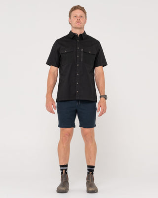 Man wearing Pressure Short Sleeve Shirt in Black