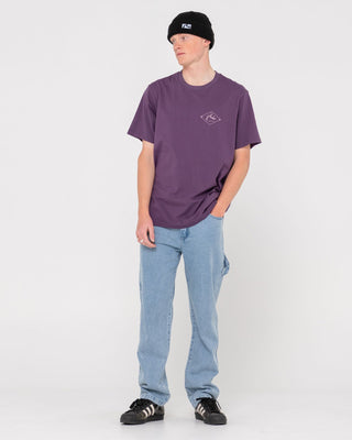 Man wearing Dungaree Denim 5 Pkt Pant in Ash Blue