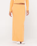 Scarlett Ribbed Mid Rise Maxi Tube Skirt