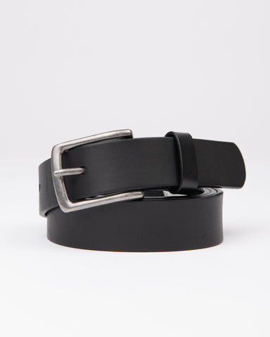 Mens High River Leather Belt in Black