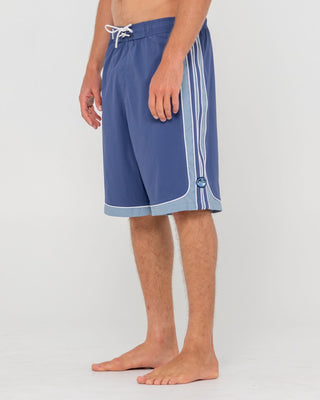 Man wearing Panel Crank Boardshort in Atlantic Blue