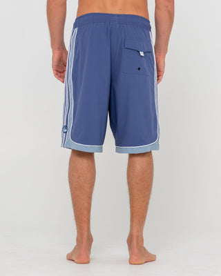Man wearing Panel Crank Boardshort in Atlantic Blue