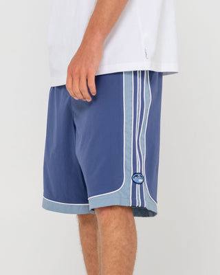 Man wearing Panel Crank Boardshort in Atlantic Blue