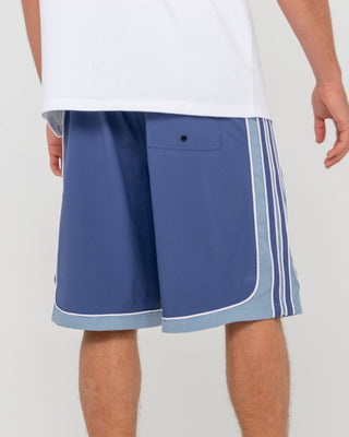 Man wearing Panel Crank Boardshort in Atlantic Blue
