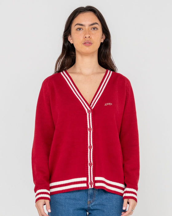 woman-wearing-cambridge-oversized-cardigan-in-rhubarb