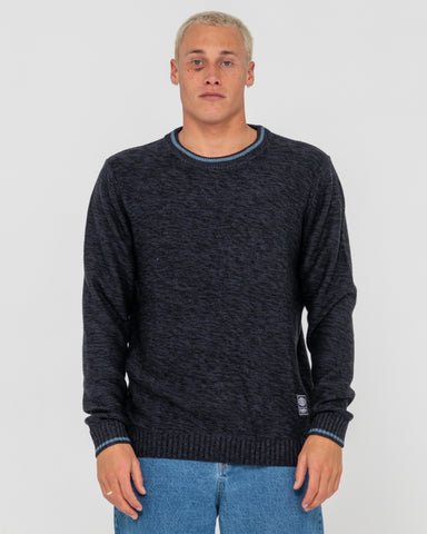 Man wearing Skyliner Tipped Crew in Grey