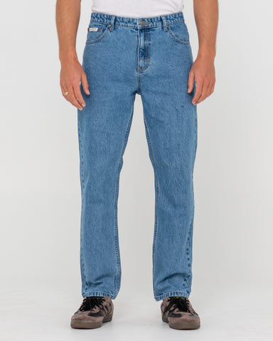 Man wearing Steven Straight Jean - Middy Blue in Blue