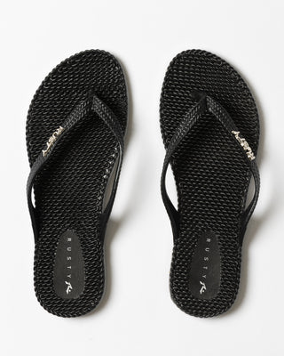 Woman wearing Flippin Thong in Black