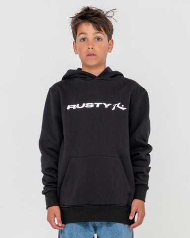 Boy wearing Vital 2.0 Rusty Hooded Boys in Black