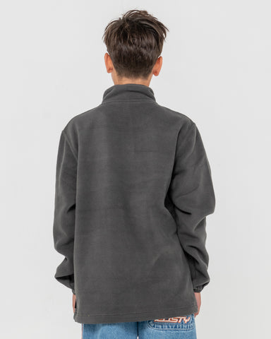 Boy wearing Core Division Fleece Quarter Zip Boys in Grey