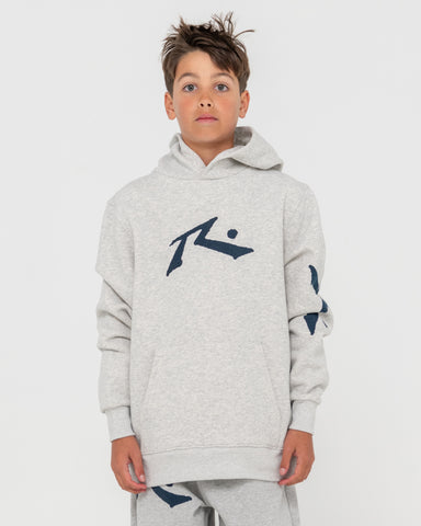 Boy wearing Competition Revolution Hooded Boys in Grey