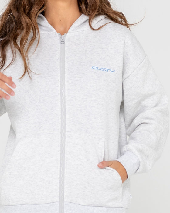 woman-wearing-flip-mommy-oversize-zip-hooded-fleece-in-ecru-marle