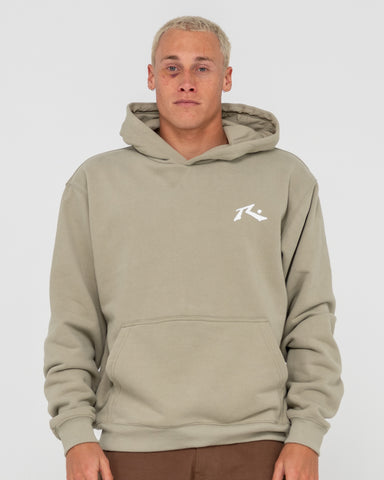 Man wearing Competition Hooded Fleece in Brown