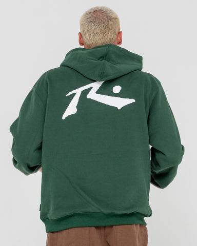 Man wearing Competition Hooded Fleece in Green