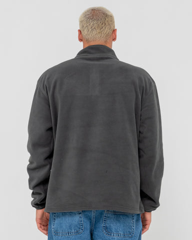 Man wearing Core Division Polar Fleece Quarter Zip in Grey