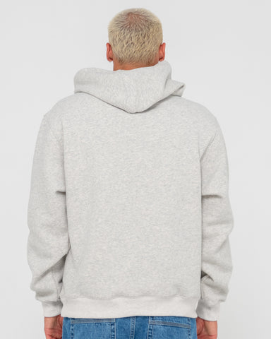 Man wearing Competition Revolution Hooded Fleece in Grey