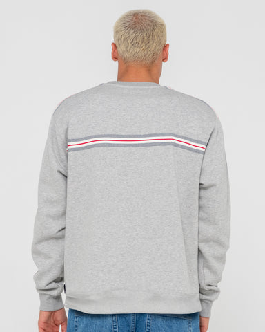 Man wearing Walkman Crew Neck Fleece in Grey