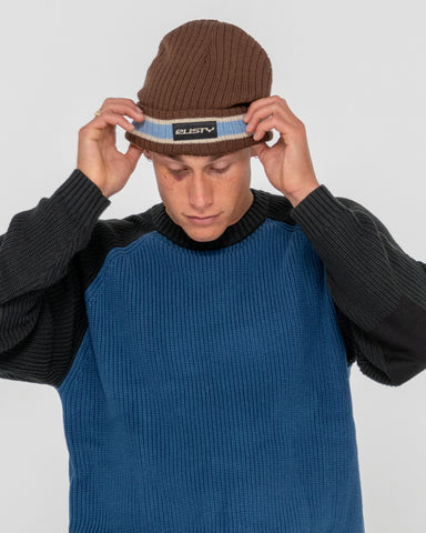 Mens Bones 2 Beanie in Brown