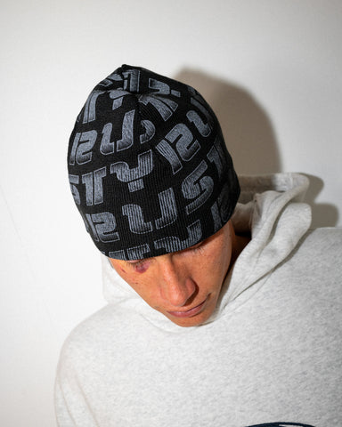 Mens Flipside Reversible Beanie in Black