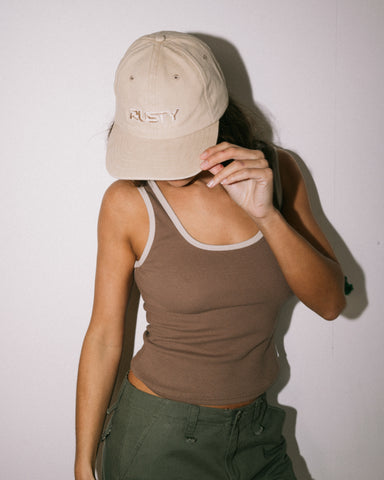 Womans Cali Dad Cap in Brown