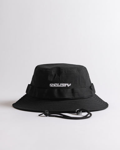 Mens Angler Bucket Hat in Black