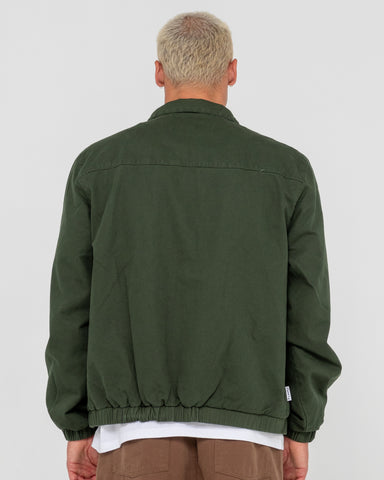 Man wearing Harrington Jacket in Green