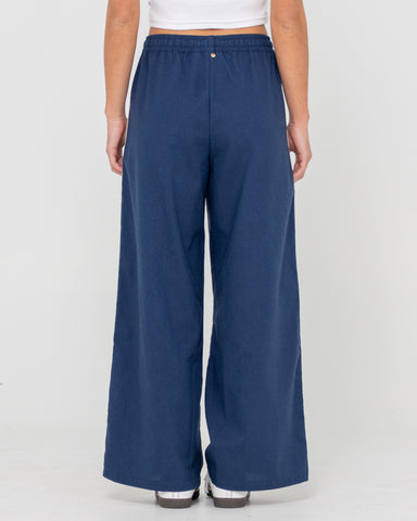 Woman wearing Palm Springs Comp Lounge Pant in Blue