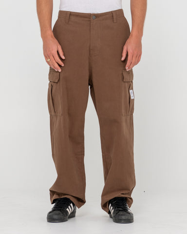 Man wearing Commando Cargo Pant in Brown