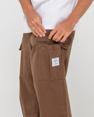 Man wearing Commando Cargo Pant in Chocolate