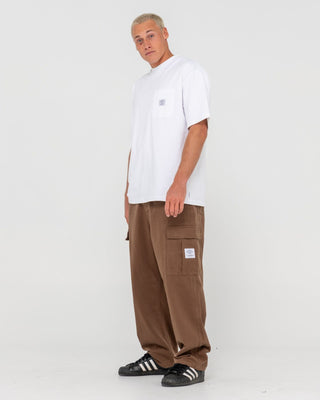 Man wearing Commando Cargo Pant in Chocolate