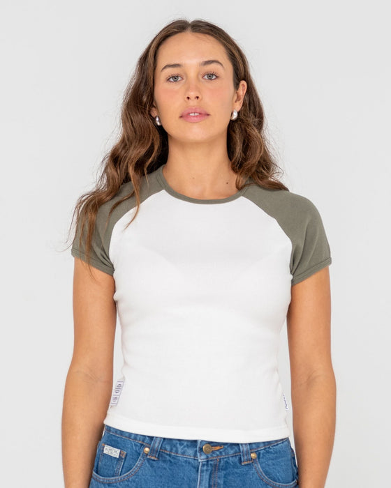 woman-wearing-r2k-raglan-skimmer-tee-in-white