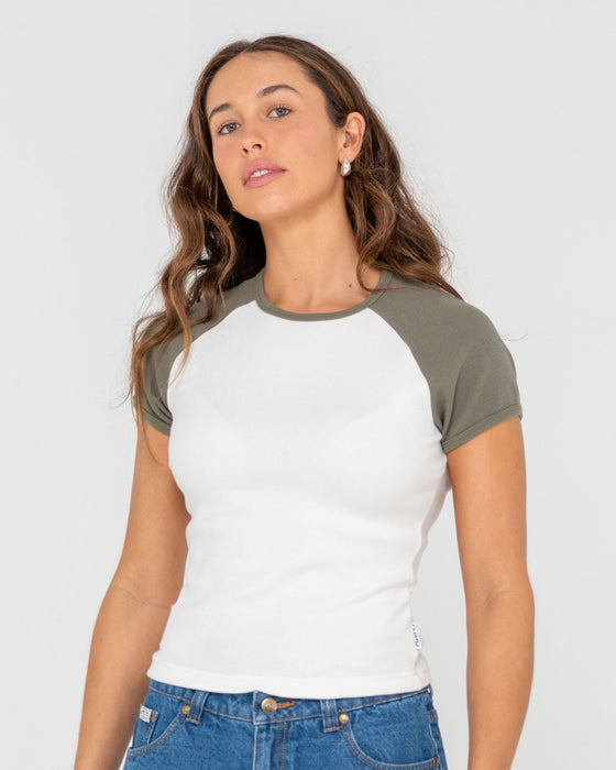 woman-wearing-r2k-raglan-skimmer-tee-in-white