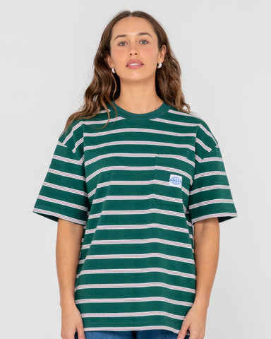 Woman wearing Inspectah Deck Oversize Tee in Green